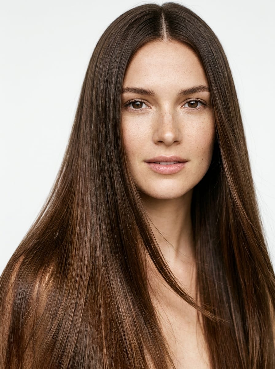 Schokoladenbraun mit glattem Finish - Schokoladenbraune Haare